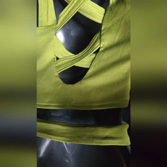 Olive green CUTE cut out swimsuit NEW no tags - Picture 10 of 11